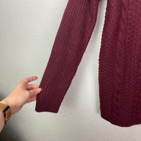 FOREVER 21 Burgundy Tunic Length Turtleneck Sweater Size M - Picture 5 of 8